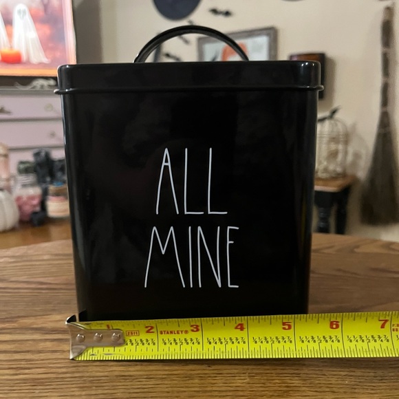 RARE Rae Dunn ALL MINE Tin Box - Stash Box Trinket Box Cookie Tin - Picture 6 of 6